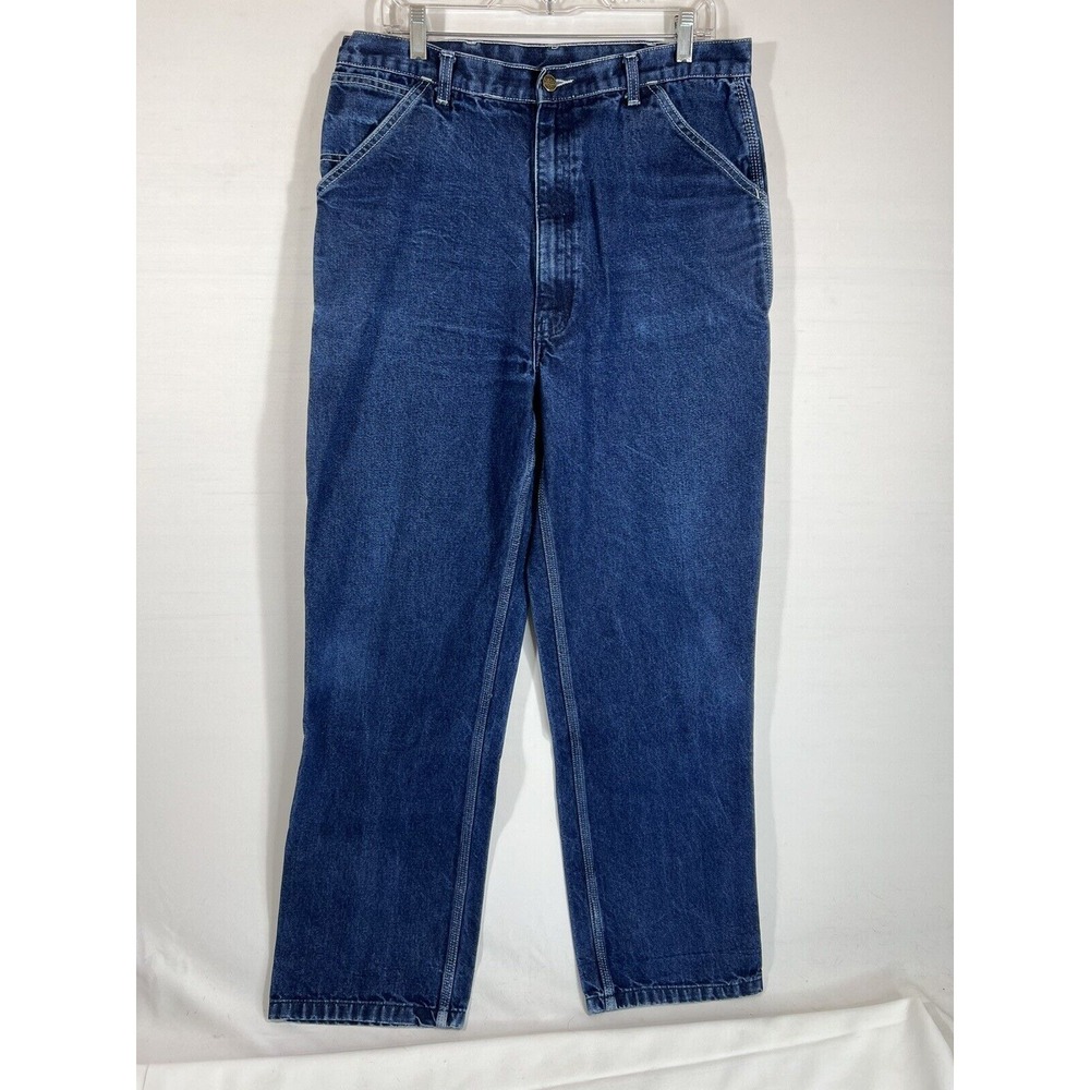 Vintage‎ Roebucks Carpenter Jeans Mens 36x34 Blue Denim Workwear Relaxed